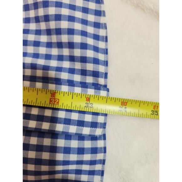 Brooks Brothers 100% Cotton Shirt Mens 17 37 Blue Gingham Check Long Sleeve - Picture 9 of 10